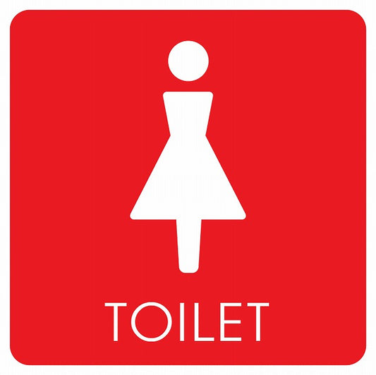 トイレ 御手洗 TOILET トイレマーク C2 女 WOMENS ステッカー 正方形 シール サインステッカー 案内表示 施設用 ピクトサイン ピクトグラム 選べるサイズ