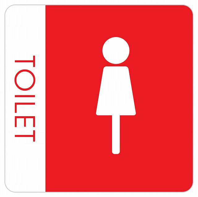 トイレ 御手洗 TOILET トイレマーク E1 女 WOMENS ステッカー 正方形 シール サインステッカー 案内表示 施設用 ピクトサイン ピクトグラム 選べるサイズ