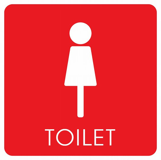 トイレ 御手洗 TOILET トイレマーク E2 女 WOMENS ステッカー 正方形 シール サインステッカー 案内表示 施設用 ピクトサイン ピクトグラム 選べるサイズ