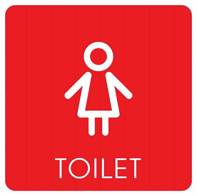 トイレ 御手洗 TOILET トイレマーク I2 女 WOMENS ステッカー 正方形 シール サインステッカー 案内表示 施設用 ピクトサイン ピクトグラム 選べるサイズ