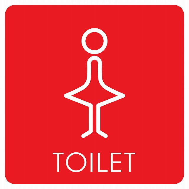 トイレ 御手洗 TOILET トイレマーク J2 女 WOMENS ステッカー 正方形 シール サインステッカー 案内表示 施設用 ピクトサイン ピクトグラム 選べるサイズ