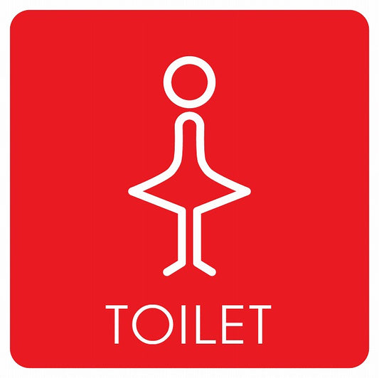 トイレ 御手洗 TOILET トイレマーク J2 女 WOMENS ステッカー 正方形 シール サインステッカー 案内表示 施設用 ピクトサイン ピクトグラム 選べるサイズ