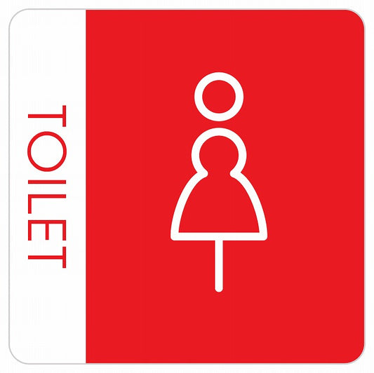 トイレ 御手洗 TOILET トイレマーク K1 女 WOMENS ステッカー 正方形 シール サインステッカー 案内表示 施設用 ピクトサイン ピクトグラム 選べるサイズ