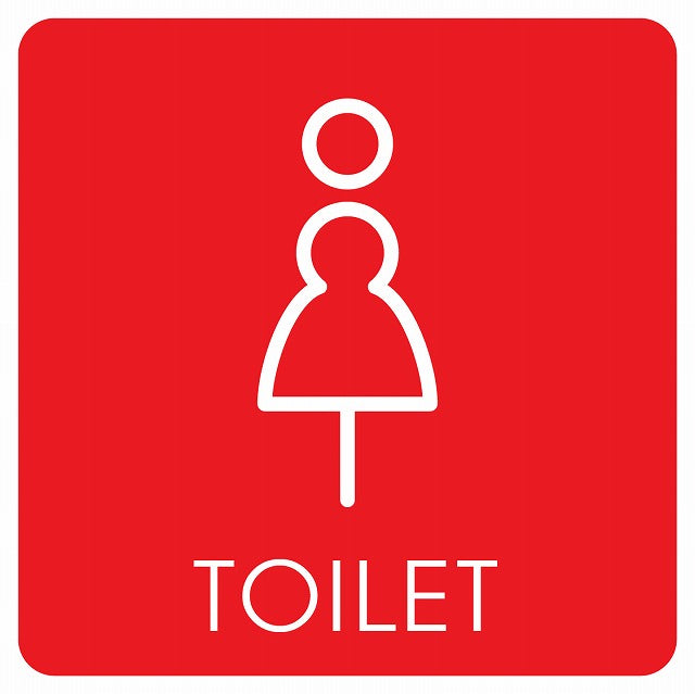 トイレ 御手洗 TOILET トイレマーク K2 女 WOMENS ステッカー 正方形 シール サインステッカー 案内表示 施設用 ピクトサイン ピクトグラム 選べるサイズ