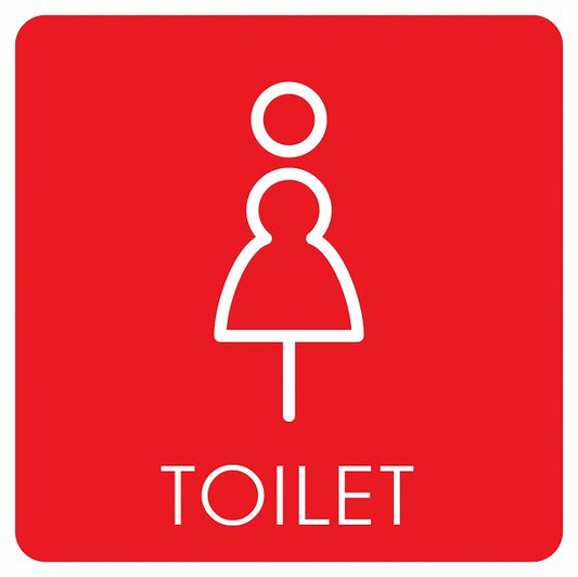 トイレ 御手洗 TOILET トイレマーク K2 女 WOMENS ステッカー 正方形 シール サインステッカー 案内表示 施設用 ピクトサイン ピクトグラム 選べるサイズ