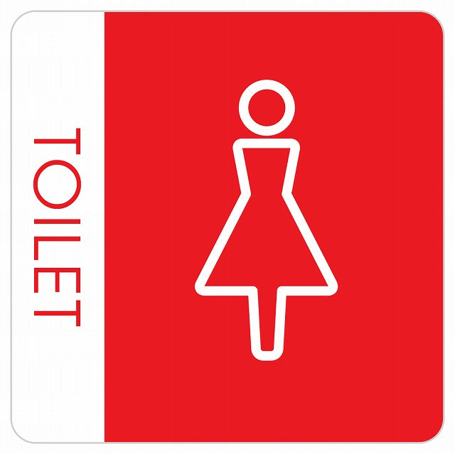 トイレ 御手洗 TOILET トイレマーク L1 女 WOMENS ステッカー 正方形 シール サインステッカー 案内表示 施設用 ピクトサイン ピクトグラム 選べるサイズ