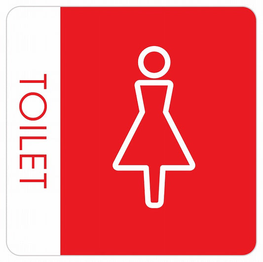トイレ 御手洗 TOILET トイレマーク L1 女 WOMENS ステッカー 正方形 シール サインステッカー 案内表示 施設用 ピクトサイン ピクトグラム 選べるサイズ