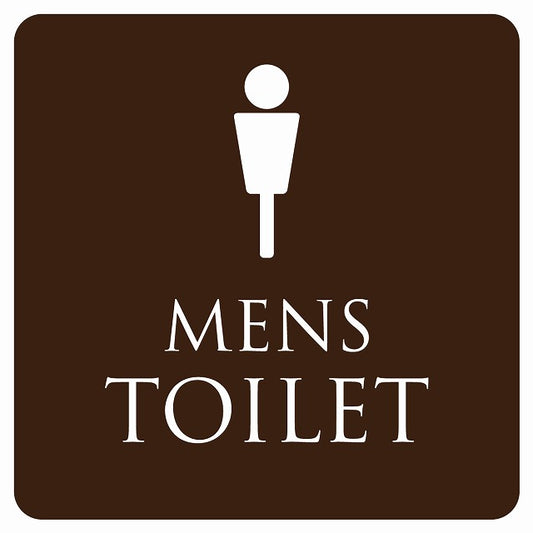 トイレ 御手洗 TOILET トイレマーク ブラウン ホワイト MENS ステッカー 正方形 シール サインステッカー 案内表示 施設用 ピクトサイン ピクトグラム 選べるサイズ