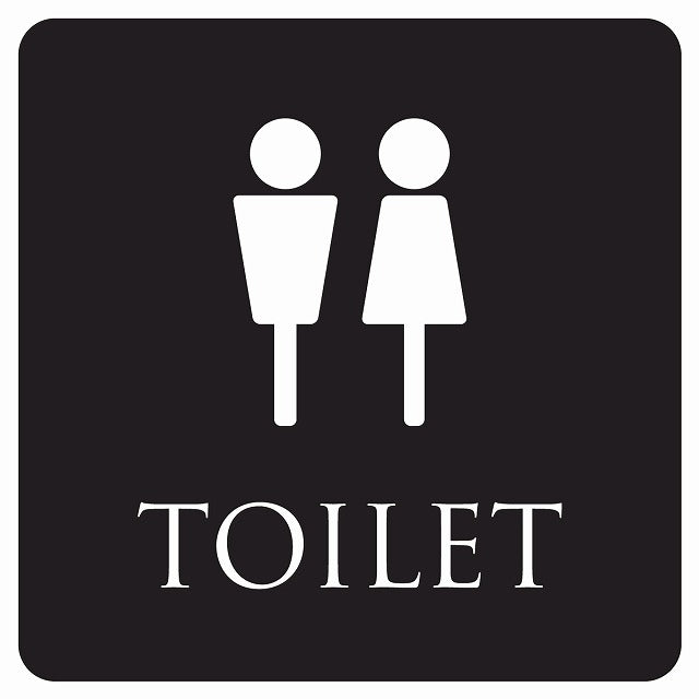トイレ 御手洗 TOILET トイレマーク ブラック ホワイト 男女マーク ステッカー 正方形 シール サインステッカー 案内表示 施設用 ピクトサイン ピクトグラム 選べるサイズ
