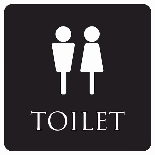 トイレ 御手洗 TOILET トイレマーク ブラック ホワイト 男女マーク ステッカー 正方形 シール サインステッカー 案内表示 施設用 ピクトサイン ピクトグラム 選べるサイズ