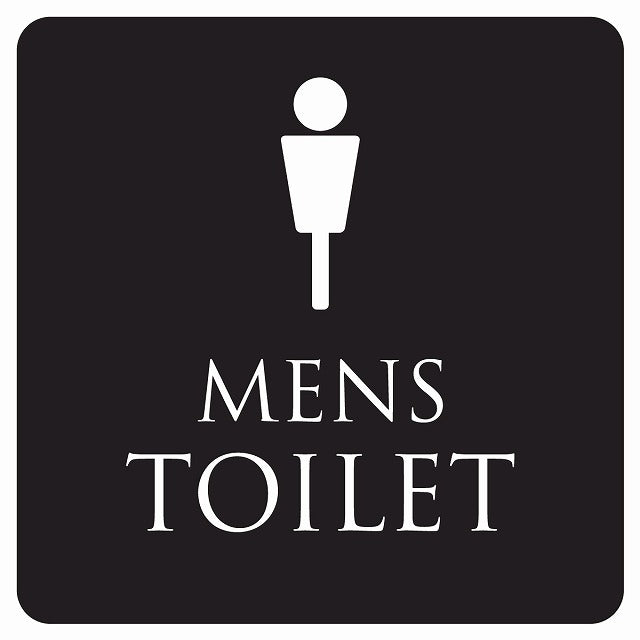 トイレ 御手洗 TOILET トイレマーク ブラック ホワイト MENS ステッカー 正方形 シール サインステッカー 案内表示 施設用 ピクトサイン ピクトグラム 選べるサイズ
