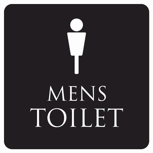 トイレ 御手洗 TOILET トイレマーク ブラック ホワイト MENS ステッカー 正方形 シール サインステッカー 案内表示 施設用 ピクトサイン ピクトグラム 選べるサイズ