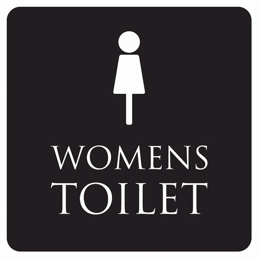 トイレ 御手洗 TOILET トイレマーク ブラック ホワイト WOMENS ステッカー 正方形 シール サインステッカー 案内表示 施設用 ピクトサイン ピクトグラム 選べるサイズ
