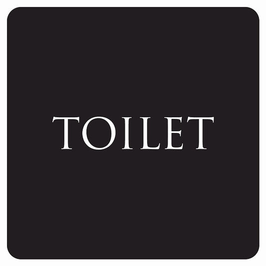 トイレ 御手洗 TOILET トイレマーク ブラック ホワイト 文字タイプ ステッカー 正方形 シール サインステッカー 案内表示 施設用 ピクトサイン ピクトグラム 選べるサイズ