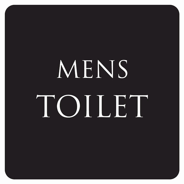トイレ 御手洗 TOILET トイレマーク ブラック ホワイト MENS 文字タイプ ステッカー 正方形 シール サインステッカー 案内表示 施設用 ピクトサイン ピクトグラム 選べるサイズ