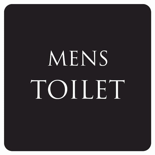 トイレ 御手洗 TOILET トイレマーク ブラック ホワイト MENS 文字タイプ ステッカー 正方形 シール サインステッカー 案内表示 施設用 ピクトサイン ピクトグラム 選べるサイズ