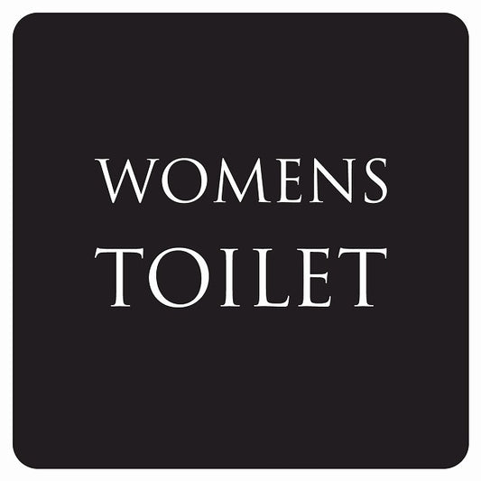 トイレ 御手洗 TOILET トイレマーク ブラック ホワイト WOMENS 文字タイプ ステッカー 正方形 シール サインステッカー 案内表示 施設用 ピクトサイン ピクトグラム 選べるサイズ