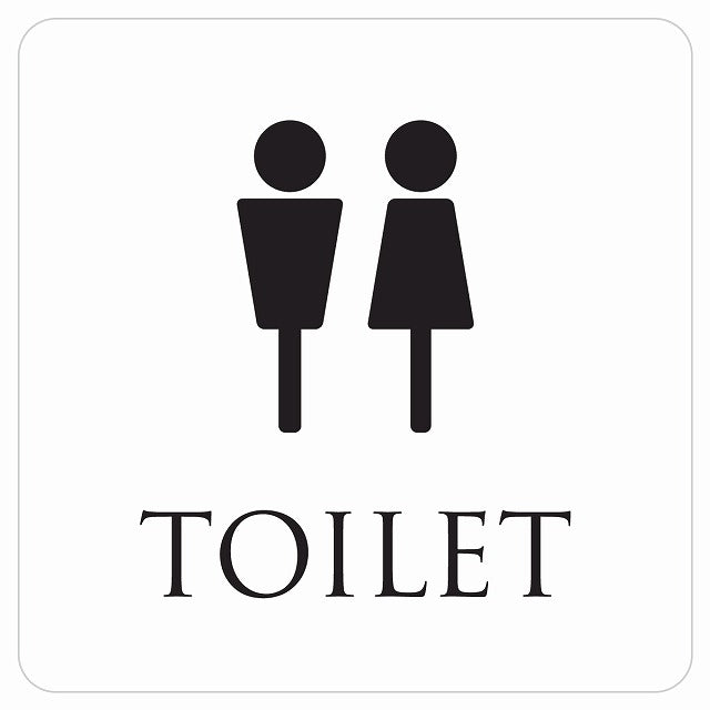 トイレ 御手洗 TOILET トイレマーク ホワイト ブラック 男女マーク ステッカー 正方形 シール サインステッカー 案内表示 施設用 ピクトサイン ピクトグラム 選べるサイズ