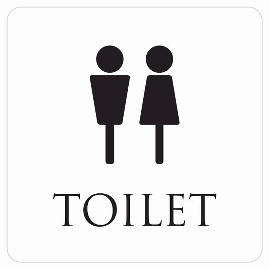 トイレ 御手洗 TOILET トイレマーク ホワイト ブラック 男女マーク ステッカー 正方形 シール サインステッカー 案内表示 施設用 ピクトサイン ピクトグラム 選べるサイズ