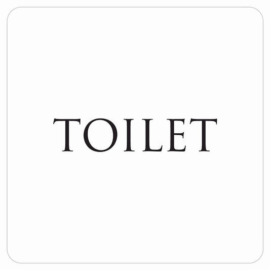 トイレ 御手洗 TOILET トイレマーク ホワイト ブラック 文字タイプ ステッカー 正方形 シール サインステッカー 案内表示 施設用 ピクトサイン ピクトグラム 選べるサイズ