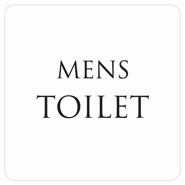 トイレ 御手洗 TOILET トイレマーク ホワイト ブラック MENS 文字タイプ ステッカー 正方形 シール サインステッカー 案内表示 施設用 ピクトサイン ピクトグラム 選べるサイズ