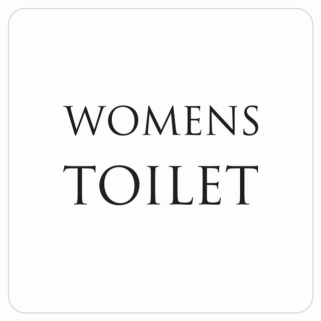 トイレ 御手洗 TOILET トイレマーク ホワイト ブラック WOMENS 文字タイプ ステッカー 正方形 シール サインステッカー 案内表示 施設用 ピクトサイン ピクトグラム 選べるサイズ