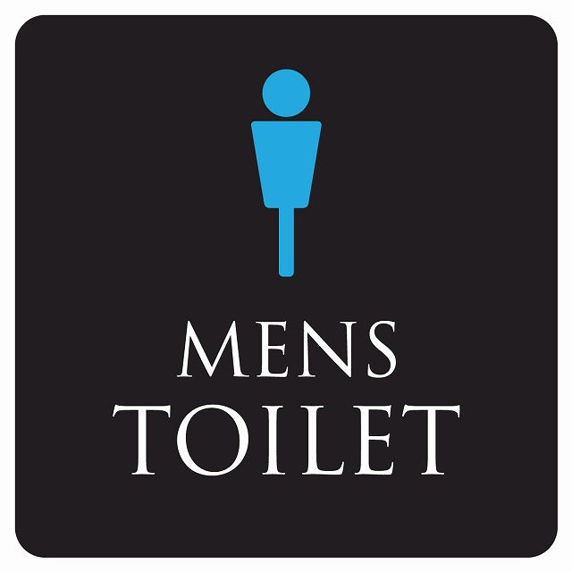 トイレ 御手洗 TOILET トイレマーク ブラック＆カラー MENS ステッカー 正方形 シール サインステッカー 案内表示 施設用 ピクトサイン ピクトグラム 選べるサイズ