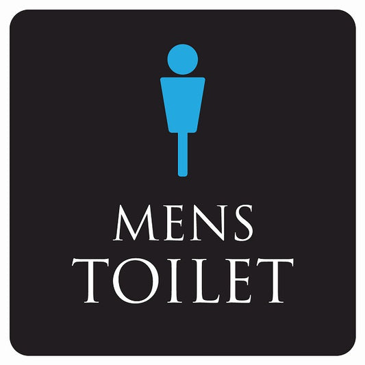 トイレ 御手洗 TOILET トイレマーク ブラック＆カラー MENS ステッカー 正方形 シール サインステッカー 案内表示 施設用 ピクトサイン ピクトグラム 選べるサイズ