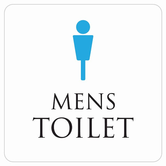 トイレ 御手洗 TOILET トイレマーク ホワイト＆カラー MENS ステッカー 正方形 シール サインステッカー 案内表示 施設用 ピクトサイン ピクトグラム 選べるサイズ