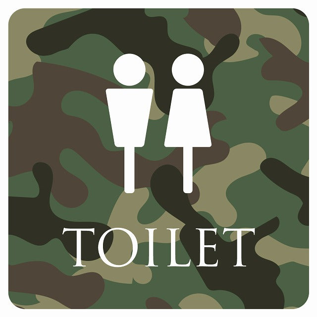 トイレ 御手洗 TOILET トイレマーク 迷彩 カラー 男女マーク ステッカー 正方形 シール サインステッカー 案内表示 施設用 ピクトサイン ピクトグラム 選べるサイズ