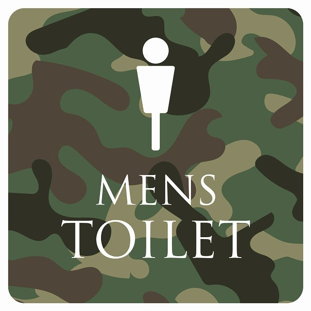 トイレ 御手洗 TOILET トイレマーク 迷彩 カラー MENS ステッカー 正方形 シール サインステッカー 案内表示 施設用 ピクトサイン ピクトグラム 選べるサイズ