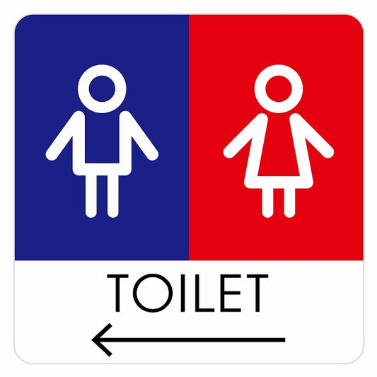 トイレ 御手洗 TOILET トイレマーク I1男女 左 矢印 ステッカー 正方形 シール サインステッカー 誘導表示 ピクトサイン ピクトグラム 選べるサイズ