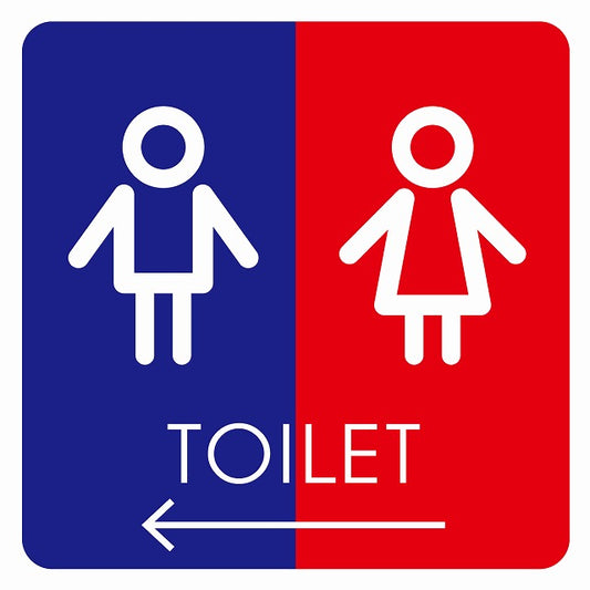 トイレ 御手洗 TOILET トイレマーク I2男女 左 矢印 ステッカー 正方形 シール サインステッカー 誘導表示 ピクトサイン ピクトグラム 選べるサイズ