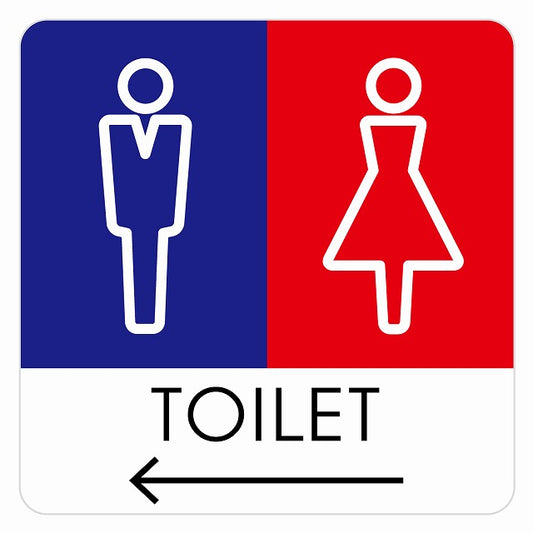 トイレ 御手洗 TOILET トイレマーク L1男女 左 矢印 ステッカー 正方形 シール サインステッカー 誘導表示 ピクトサイン ピクトグラム 選べるサイズ