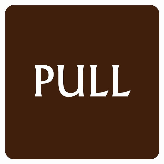 PULL ブラウン 英語表記 ステッカー 正方形 シール サインステッカー ピクトサイン ピクトグラム 選べるサイズ