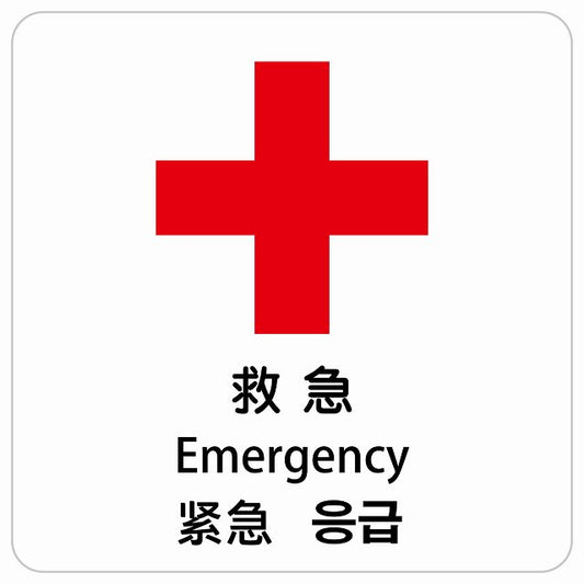 救急 インバウンド 多言語 英語 中国語 韓国語 対応 ピクトサイン ステッカー 正方形 シール サインステッカー 外国人対応 ピクトグラム 選べるサイズ
