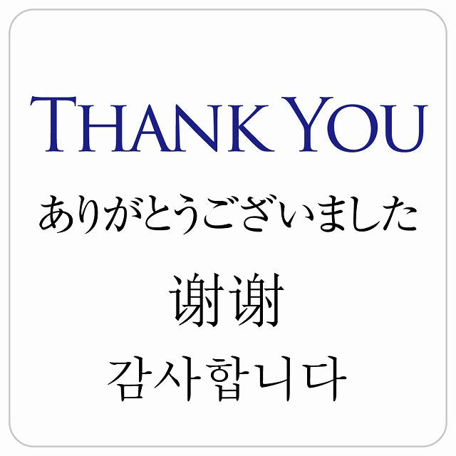 Thank you インバウンド 多言語 英語 中国語 韓国語 対応 ピクトサイン ステッカー 正方形 シール サインステッカー 外国人対応 ピクトグラム 選べるサイズ