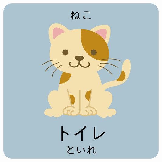 トイレ ねこ 小児科 医療施設用 ステッカー 正方形 シール サインステッカー 病院 クリニック ピクトサイン ピクトグラム 選べるサイズ