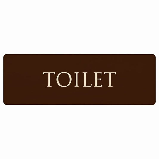 トイレ TOILET 文字タイプ ブラウン ナチュラル 木製プレート 長方形 看板 サインプレート 案内表示 施設用 ピクトサイン ピクトグラム 選べるサイズ