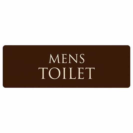 トイレ MENS 文字タイプ ブラウン ナチュラル 木製プレート 長方形 看板 サインプレート 案内表示 施設用 ピクトサイン ピクトグラム 選べるサイズ