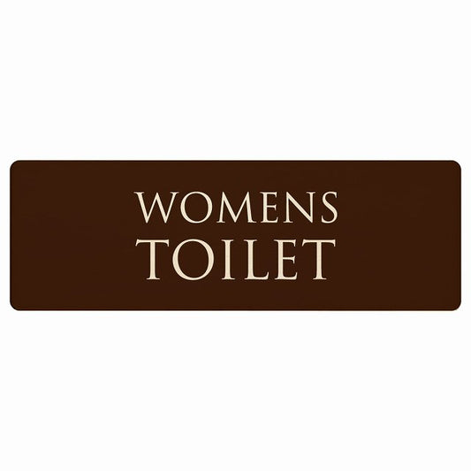 トイレ WOMENS 文字タイプ ブラウン ナチュラル 木製プレート 長方形 看板 サインプレート 案内表示 施設用 ピクトサイン ピクトグラム 選べるサイズ