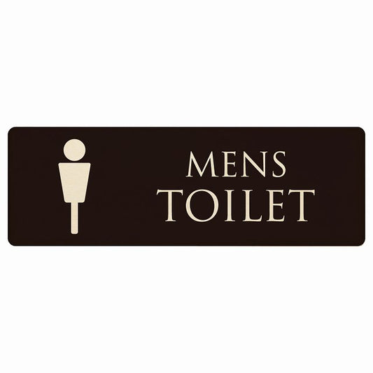トイレ MENS ブラック ナチュラル 木製プレート 長方形 看板 サインプレート 案内表示 施設用 ピクトサイン ピクトグラム 選べるサイズ