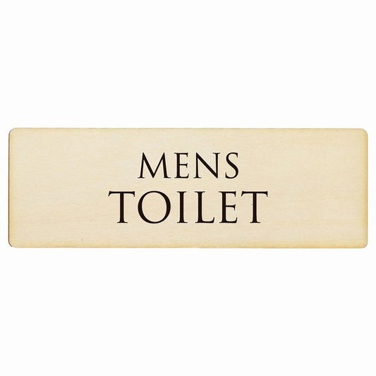 トイレ MENS 文字タイプ ナチュラル ブラック 木製プレート 長方形 看板 サインプレート 案内表示 施設用 ピクトサイン ピクトグラム 選べるサイズ