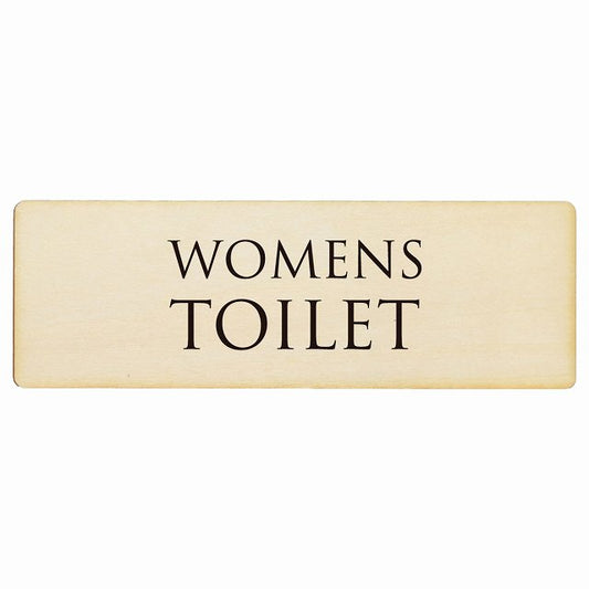トイレ WOMENS 文字タイプ ナチュラル ブラック 木製プレート 長方形 看板 サインプレート 案内表示 施設用 ピクトサイン ピクトグラム 選べるサイズ