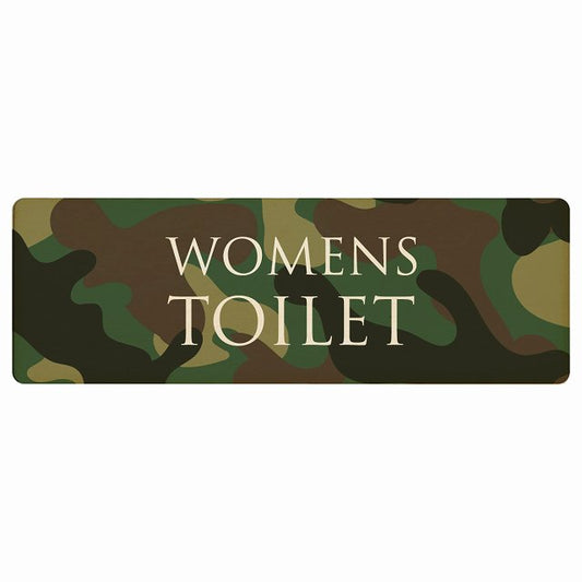 トイレ WOMENS 文字タイプ 迷彩 カラー 木製プレート 長方形 看板 サインプレート 案内表示 施設用 ピクトサイン ピクトグラム 選べるサイズ
