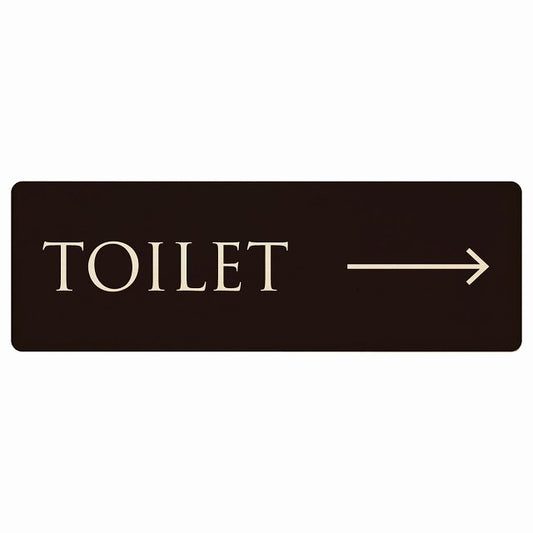 トイレ TOILET 文字タイプ ブラック ナチュラル 右矢印 木製プレート 長方形 看板 サインプレート 誘導表示 ピクトサイン ピクトグラム 選べるサイズ