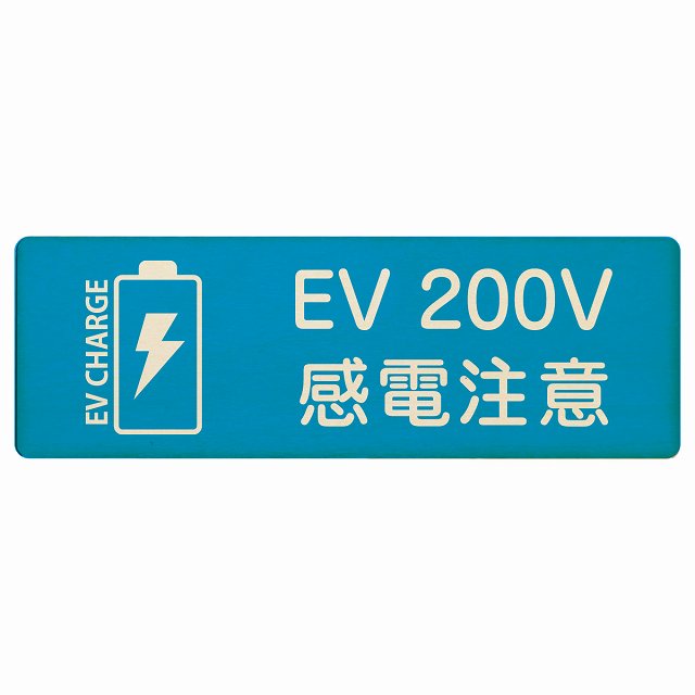 EV車 充電 充電ステーション バッテリー EV 200V ライトブルー 木製プレート 長方形 看板 サインプレート 表示プレート ピクトサイン ピクトグラム 選べるサイズ