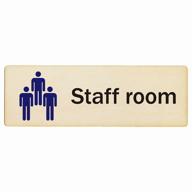 スタッフルーム Staff room 木製プレート 長方形 看板 サインプレート 表示プレート ピクトサイン ピクトグラム 選べるサイズ