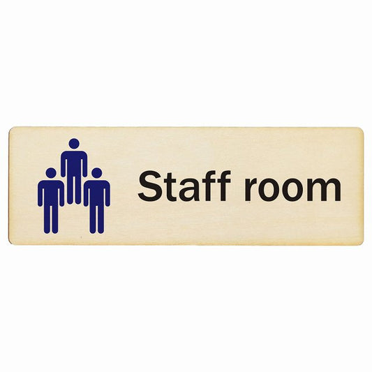 スタッフルーム Staff room 木製プレート 長方形 看板 サインプレート 表示プレート ピクトサイン ピクトグラム 選べるサイズ