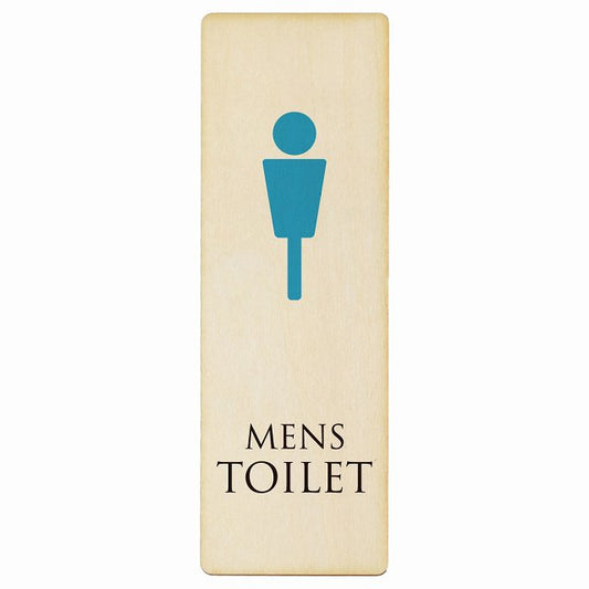 トイレ MENS ナチュラル＆カラー 木製プレート 長方形 縦タイプ 看板 サインプレート 案内表示 施設用 ピクトサイン ピクトグラム 選べるサイズ
